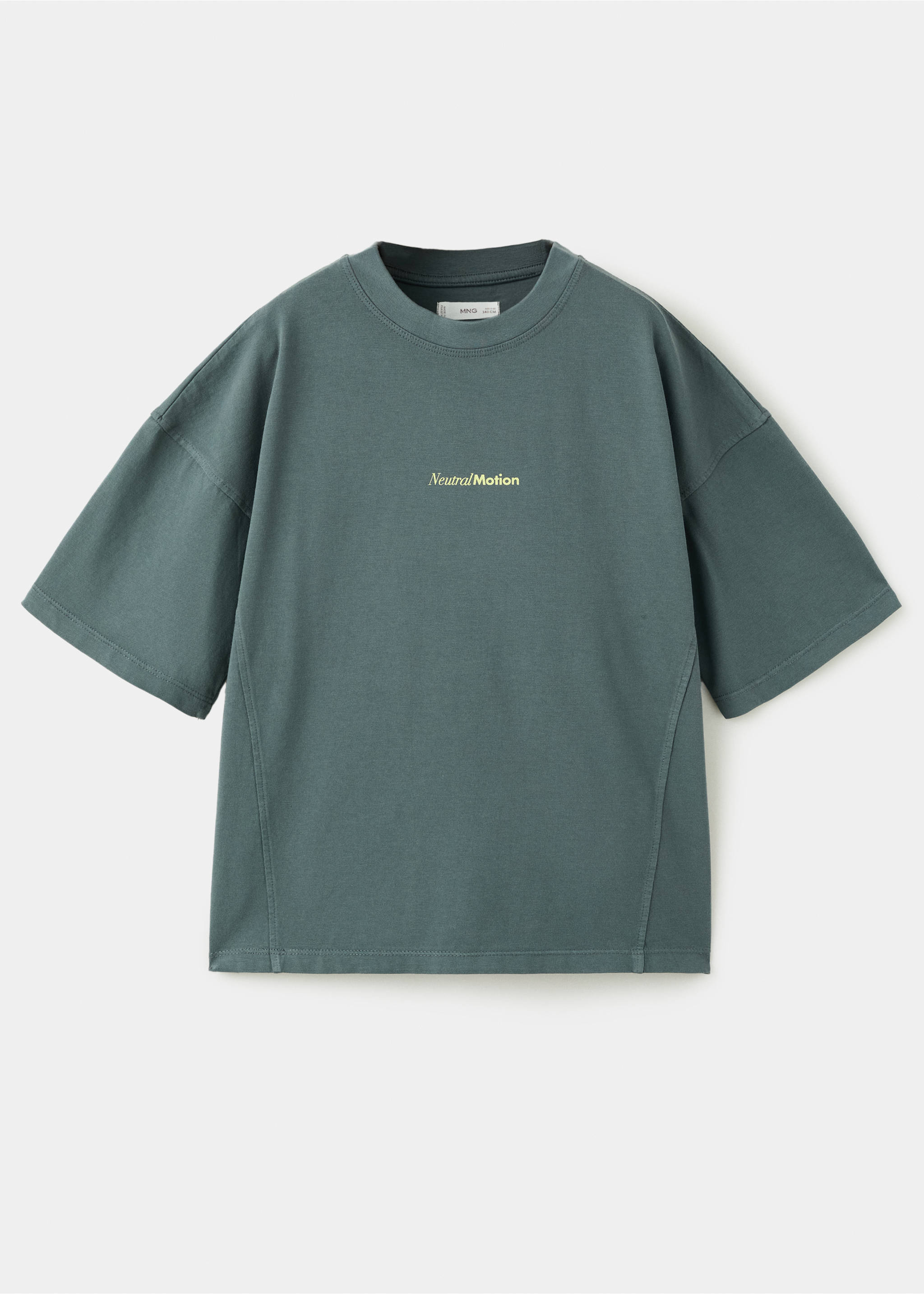 Camiseta boxy fit estampada - Artículo sin modelo, Gris antracita. Ref: 27007918-00.