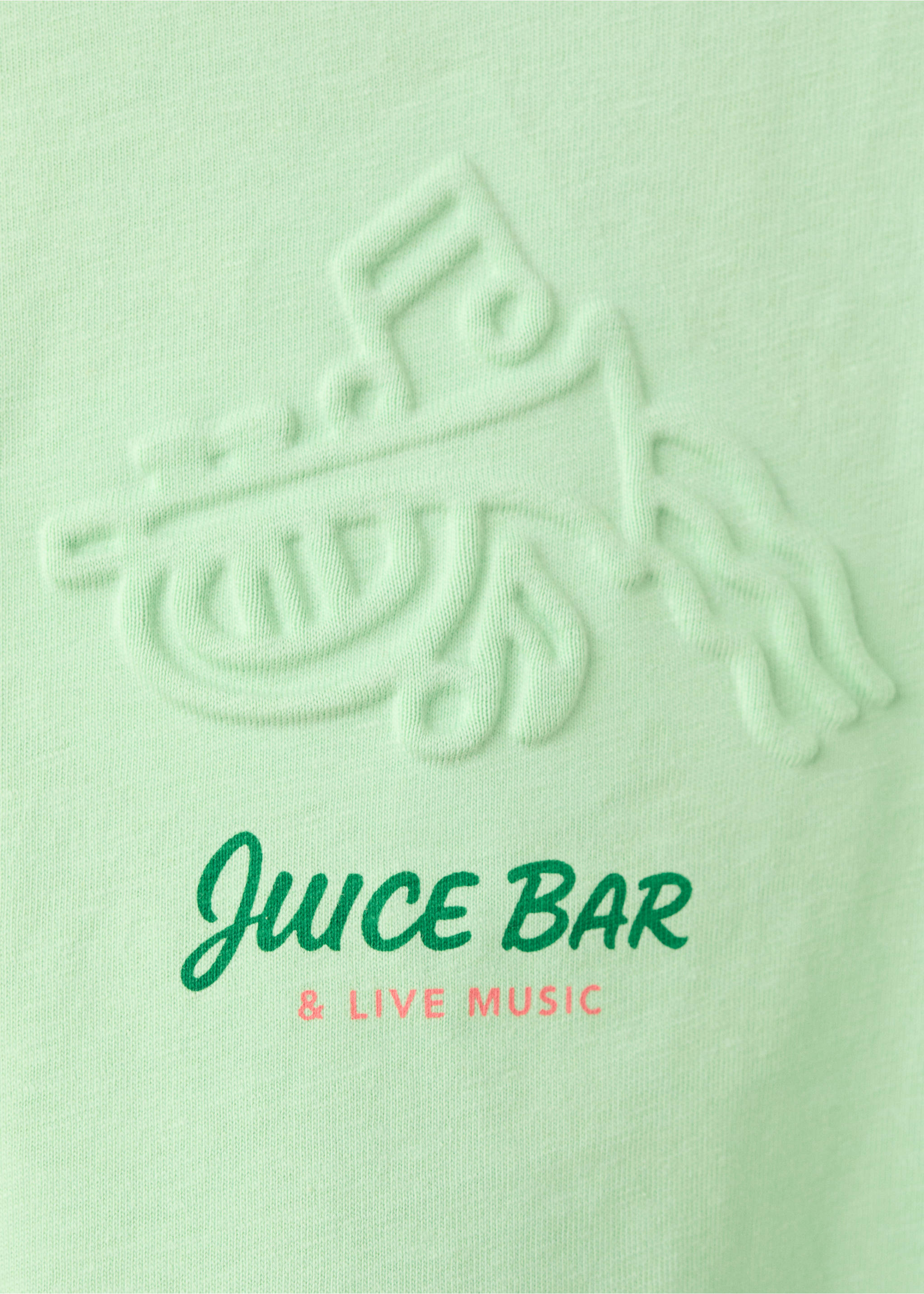 Printed cotton-blend t-shirt - Details of the article 8, Pastel Green. Ref: 27007919-00.