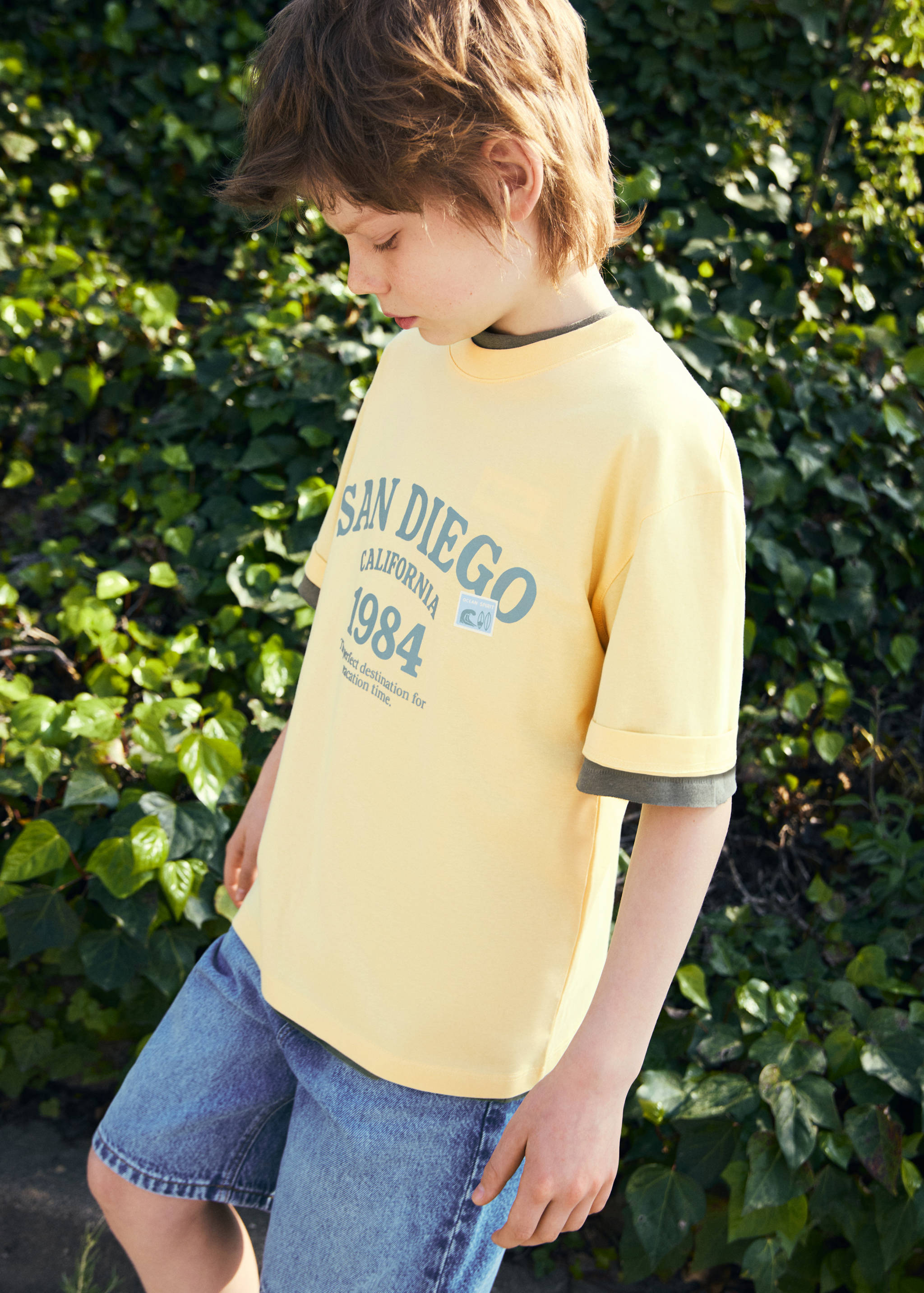 Printed cotton-blend t-shirt - Medium plane