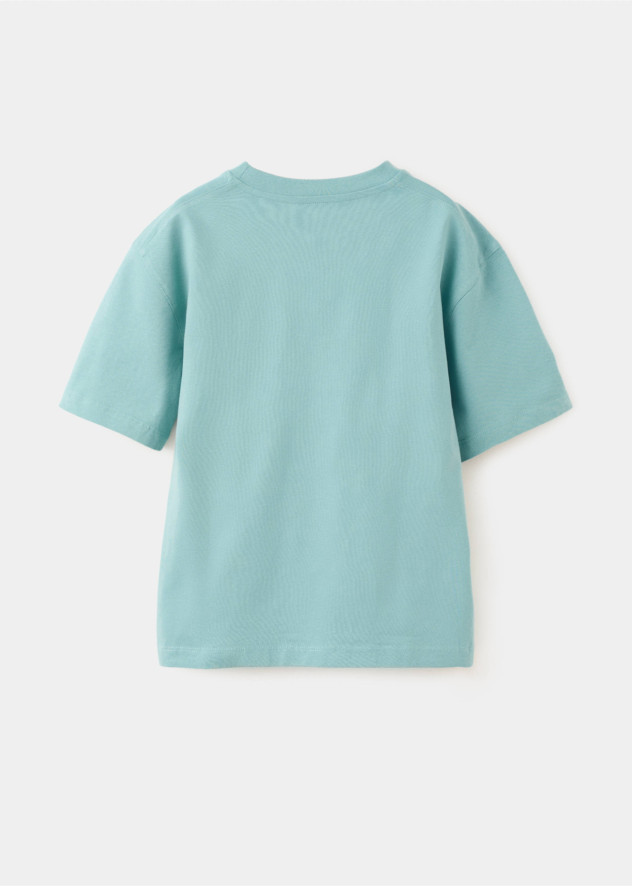 Printed cotton-blend t-shirt - Reverse of the article, Aqua Green. Ref: 27007920-00.