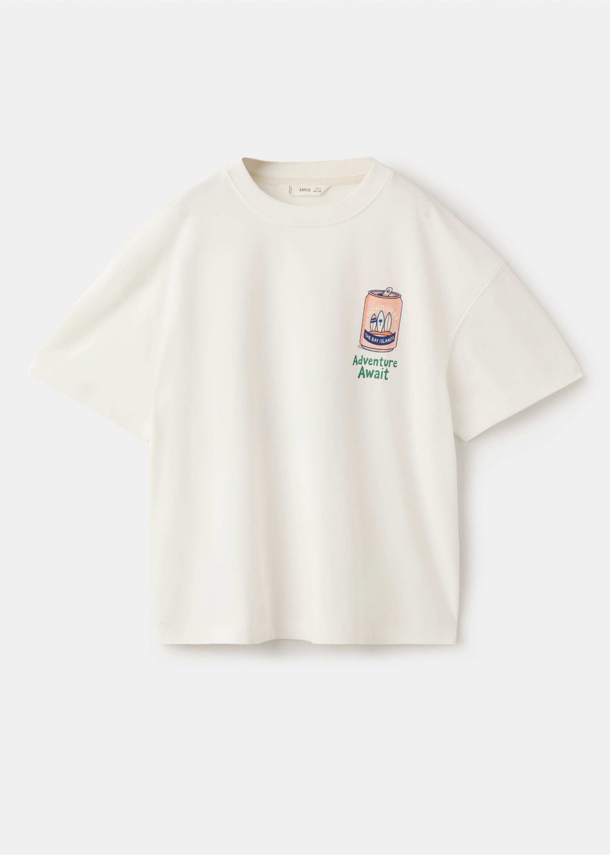 Camiseta algodón estampada - Artículo sin modelo, Blanco roto. Ref: 27007921-00.