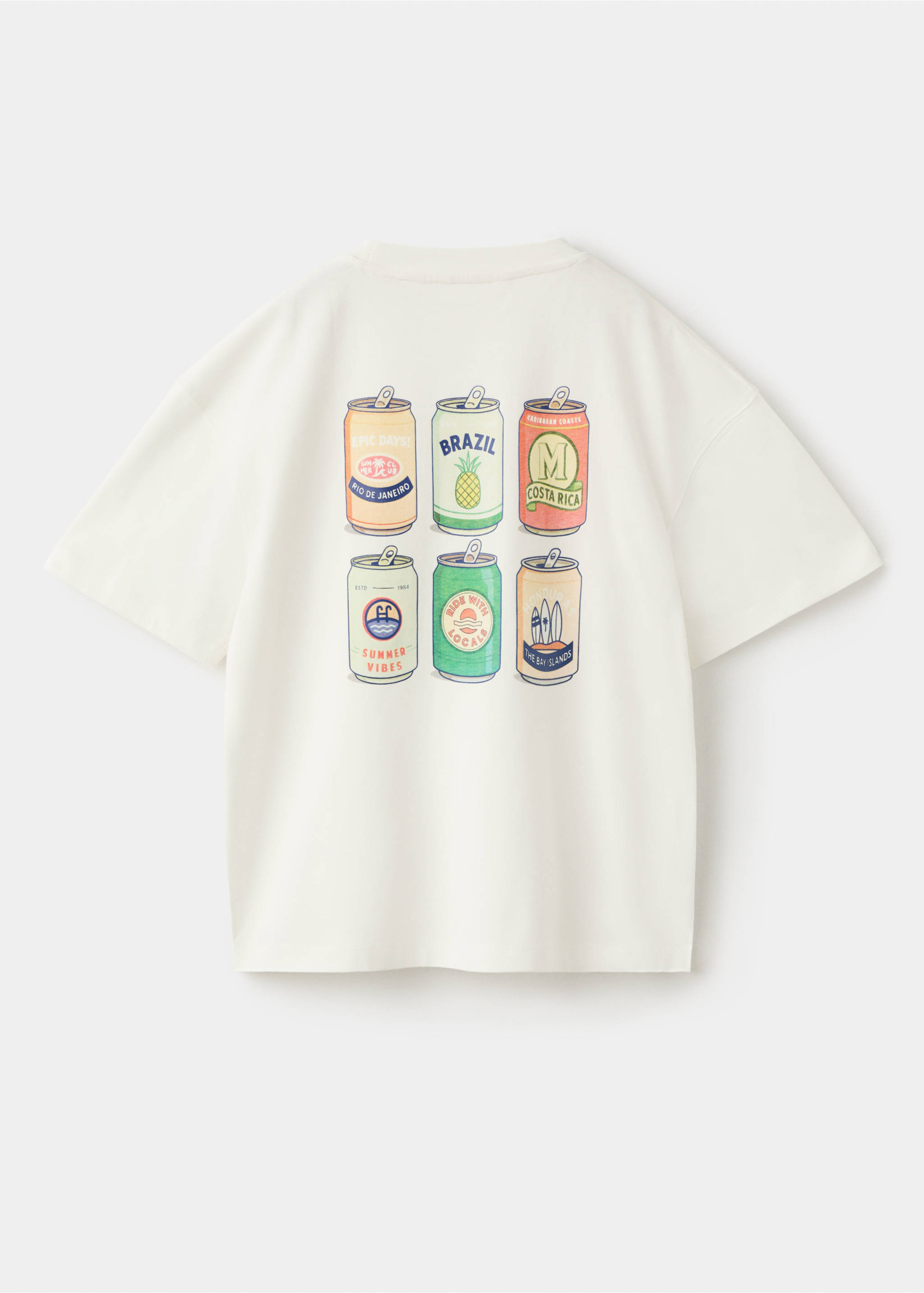 Printed cotton-blend t-shirt - Reverse of the article, Off White. Ref: 27007921-00.