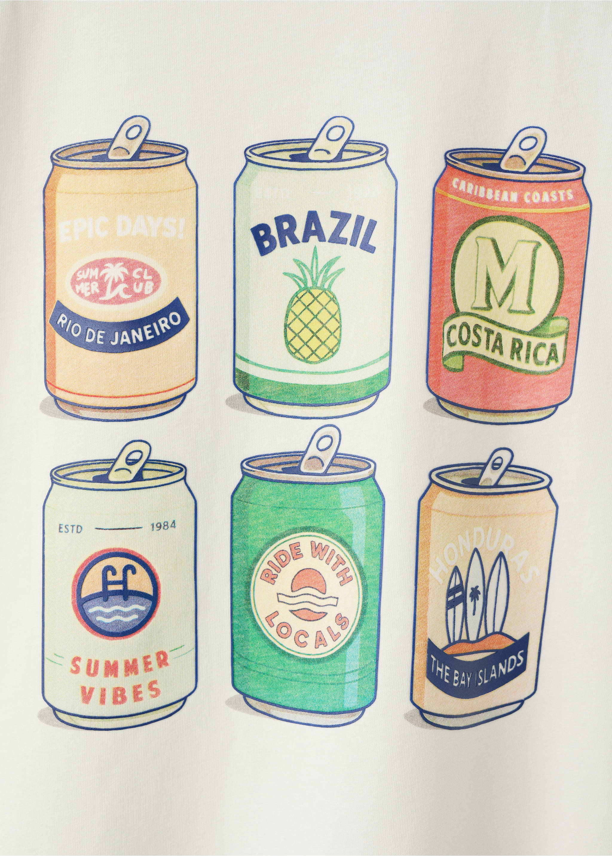 Camiseta algodón estampada - Detalle del artículo 0, Blanco roto. Ref: 27007921-00.