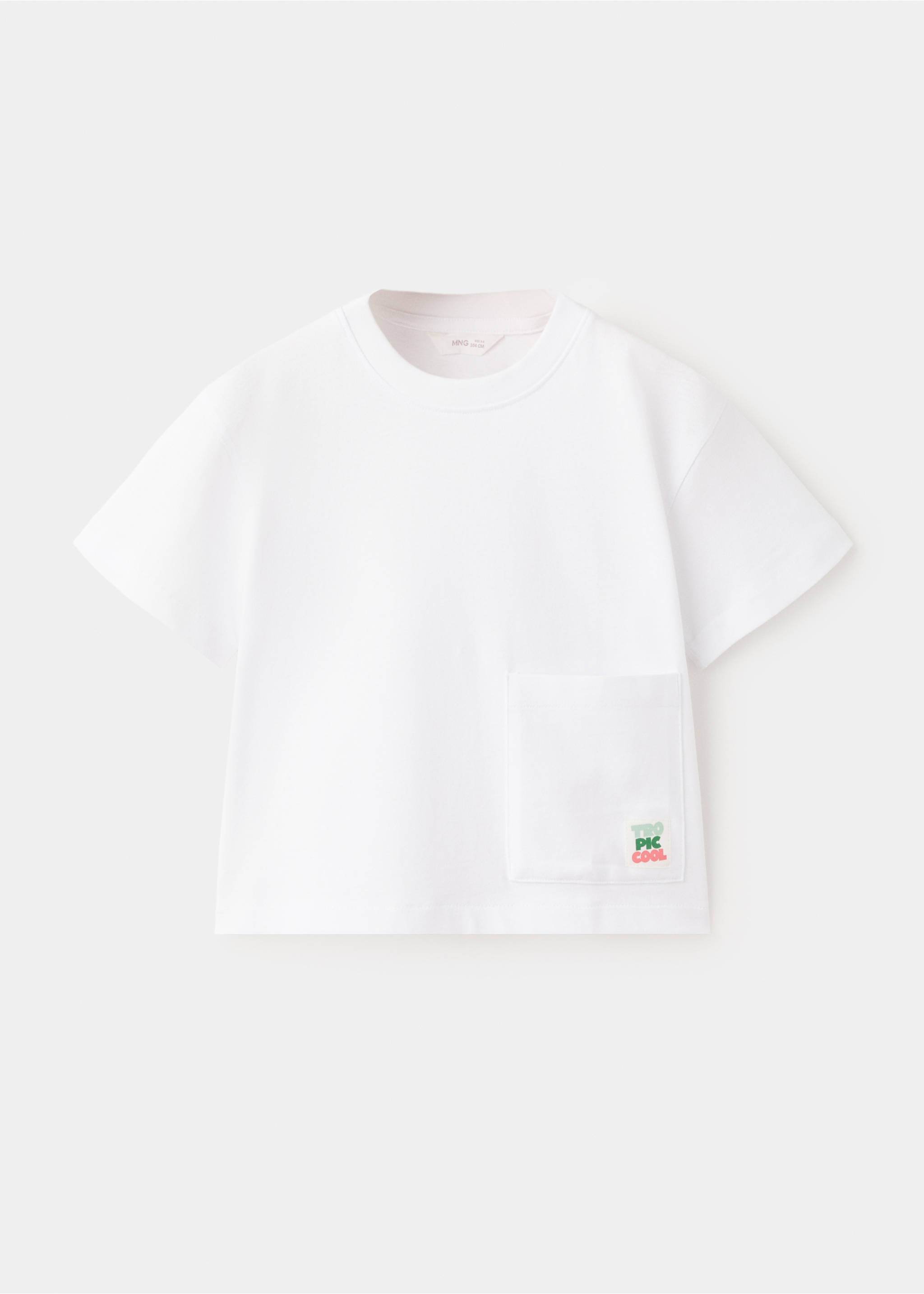 Cotton T-shirt with pocket detail - Article without model, White. Ref: 27007923-00.