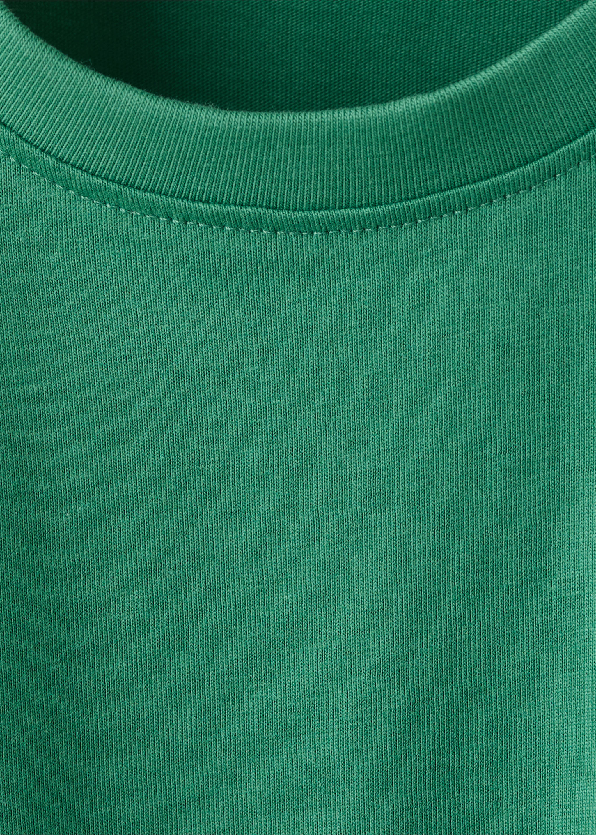 Cotton T-shirt with pocket detail - Details of the article 0, Green. Ref: 27007923-00.