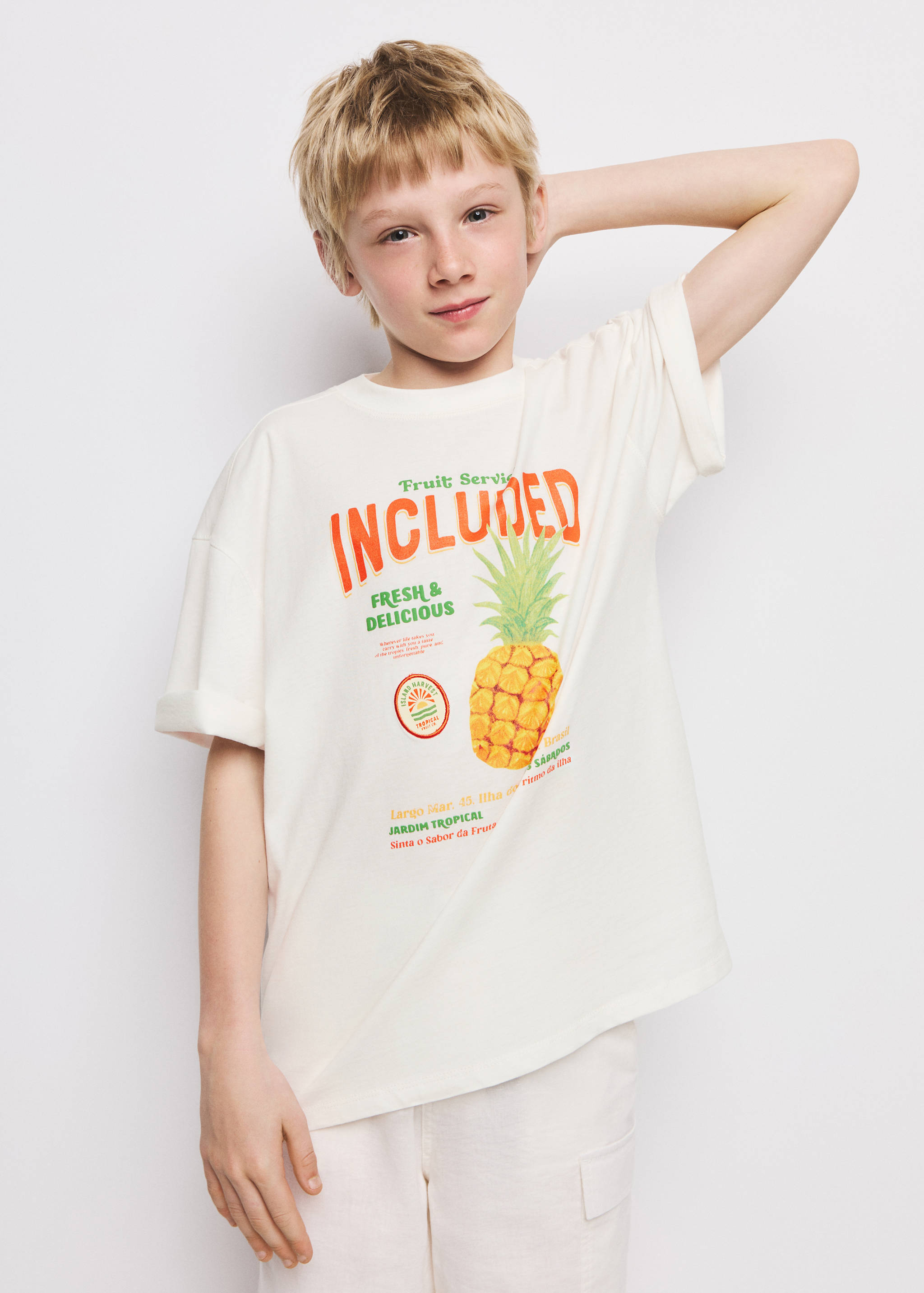 Printed cotton-blend t-shirt - Medium plane