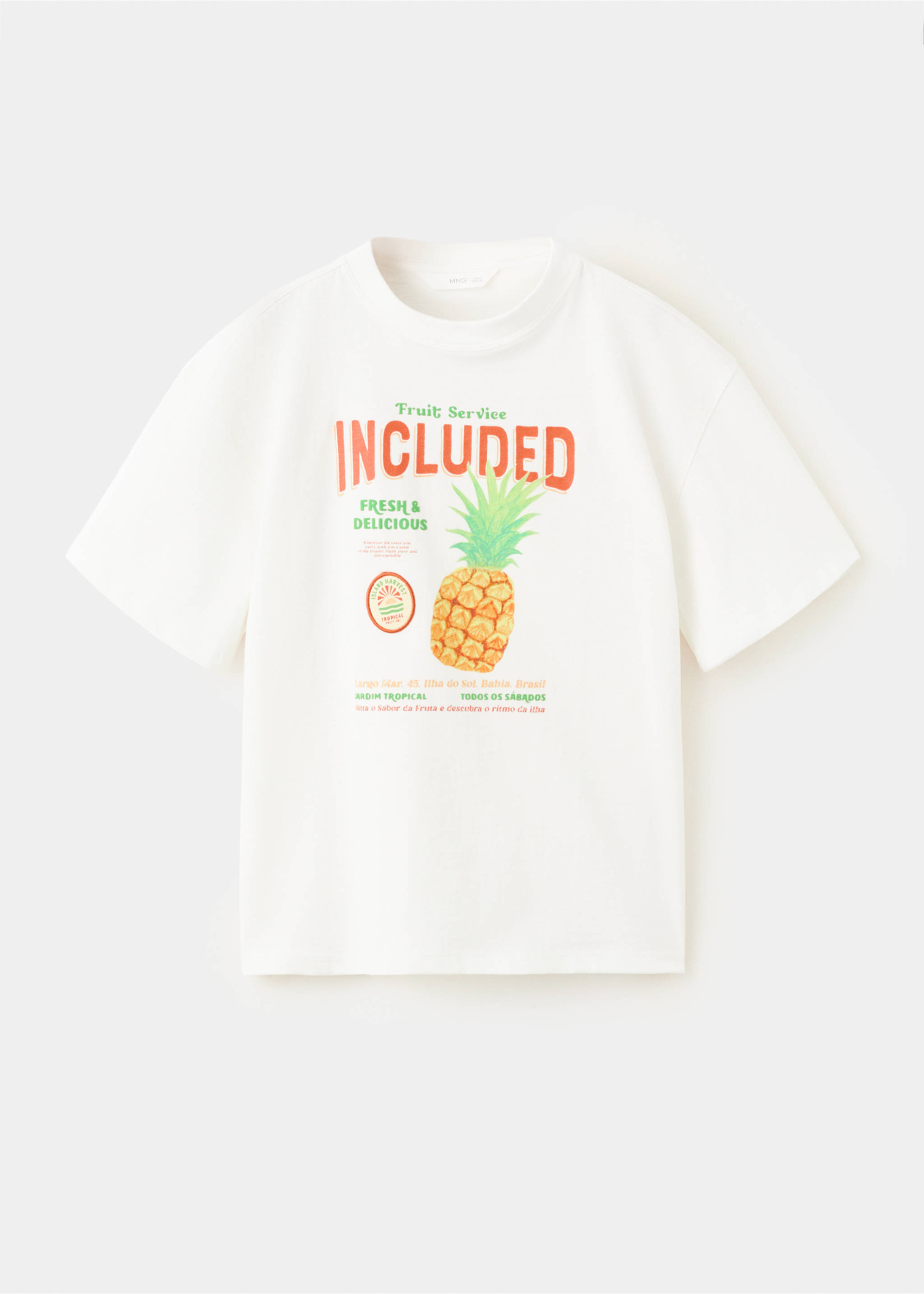 Printed cotton-blend t-shirt - Article without model, Off White. Ref: 27007925-00.