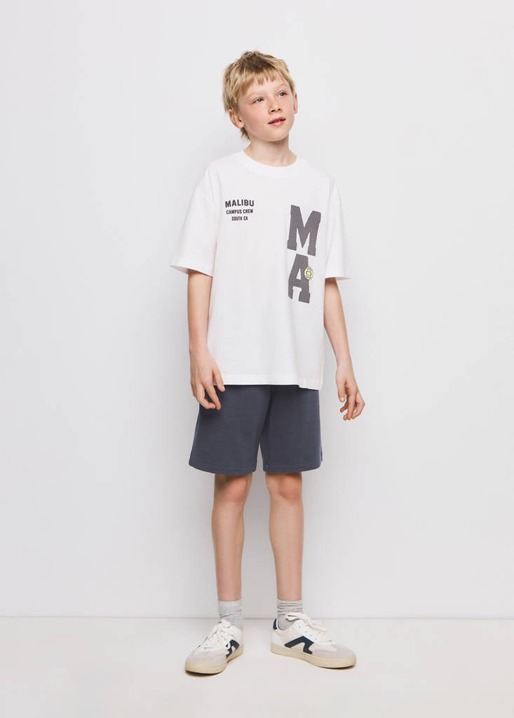 Printed cotton-blend t-shirt — White