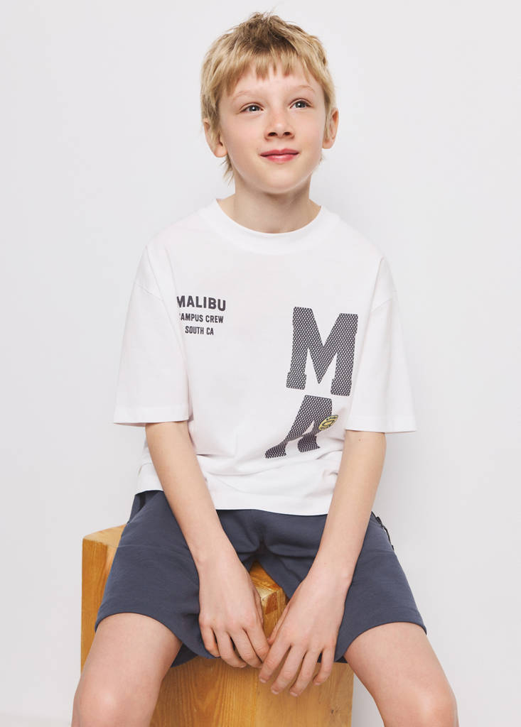 Printed cotton-blend t-shirt — White