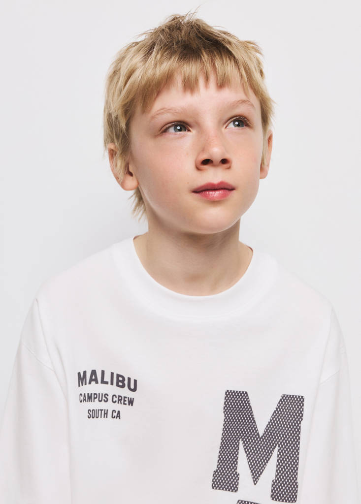 Printed cotton-blend t-shirt — White