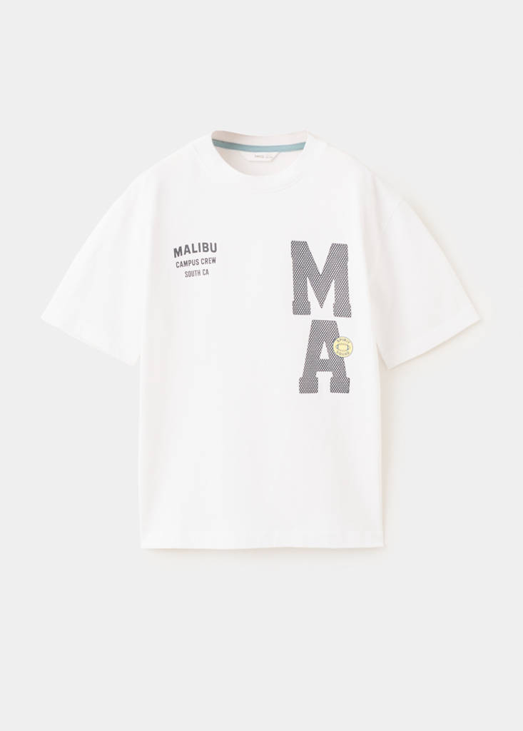 Printed cotton-blend t-shirt — White