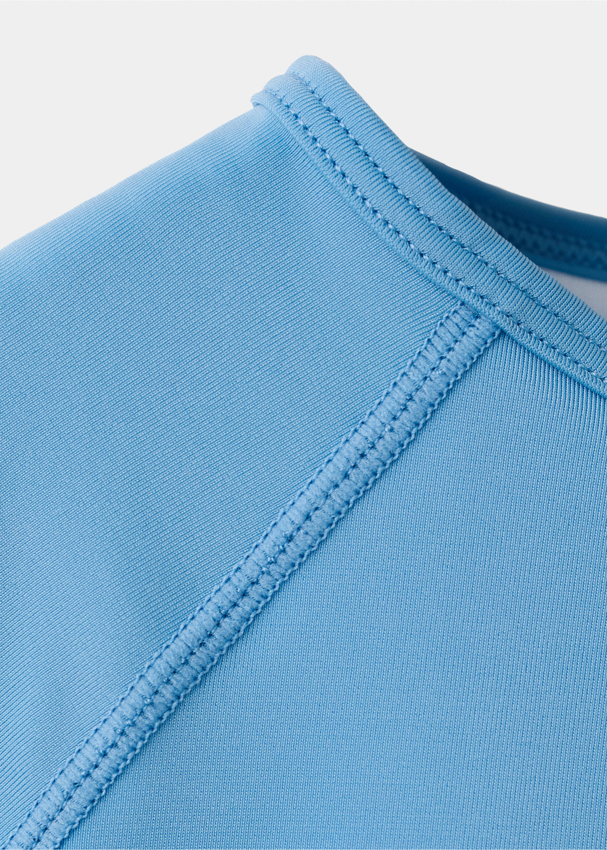 Neoprene-effect T-shirt - Details of the article 8, Blue. Ref: 27007928-00.