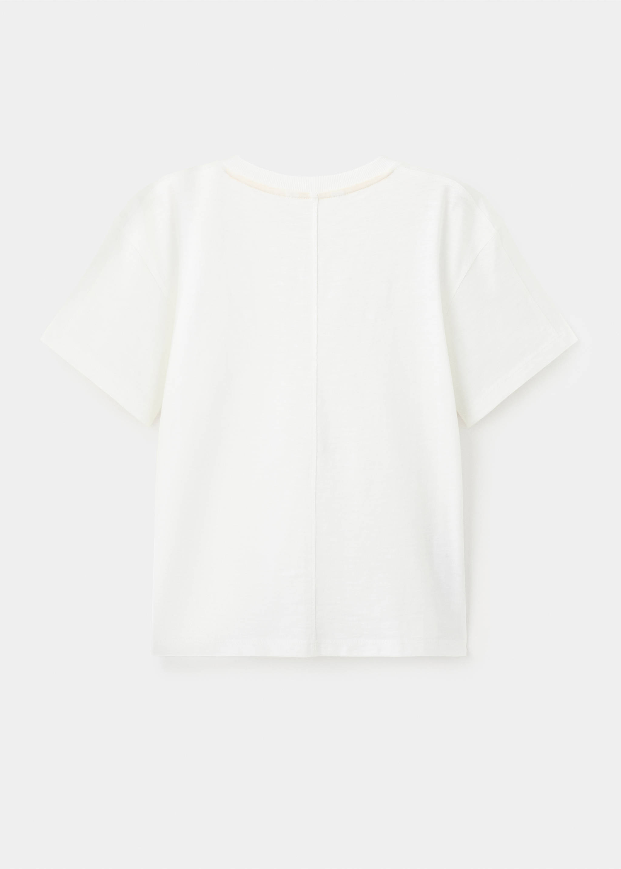 T-shirt en coton imprimé - Verso de l’article, Blanc cassé. Ref: 27007929-00.