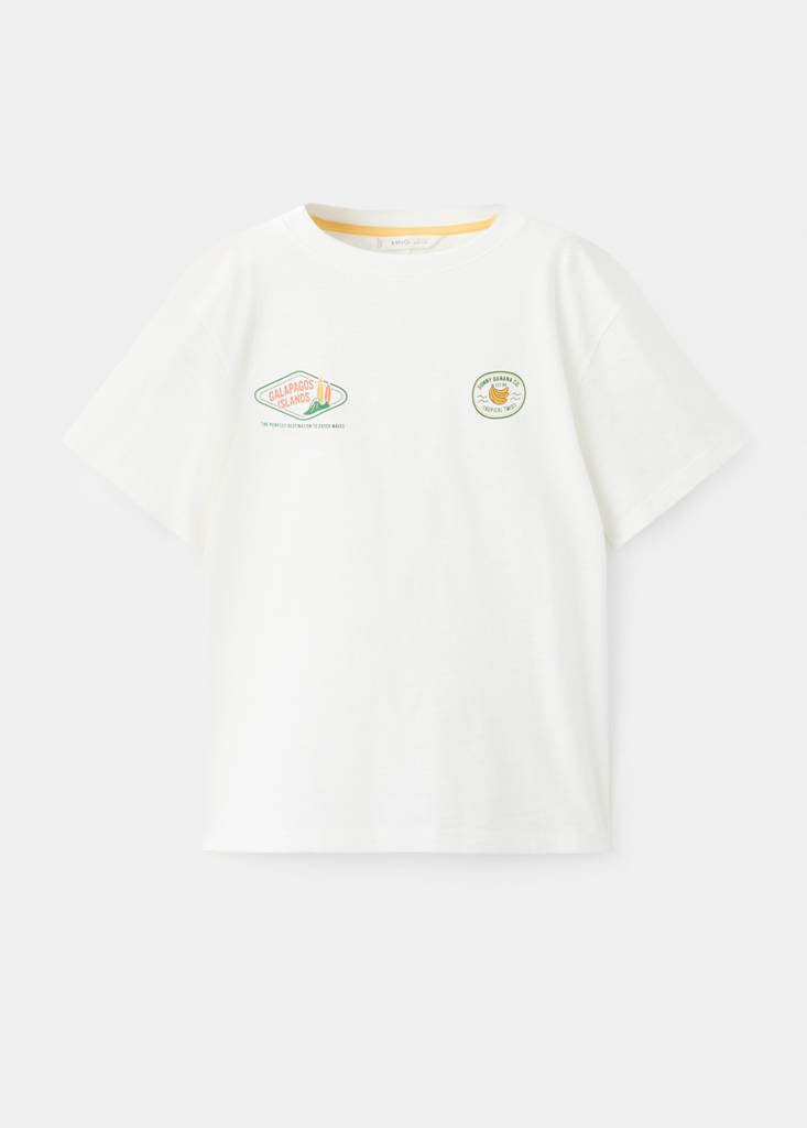 Printed cotton-blend t-shirt — Off White