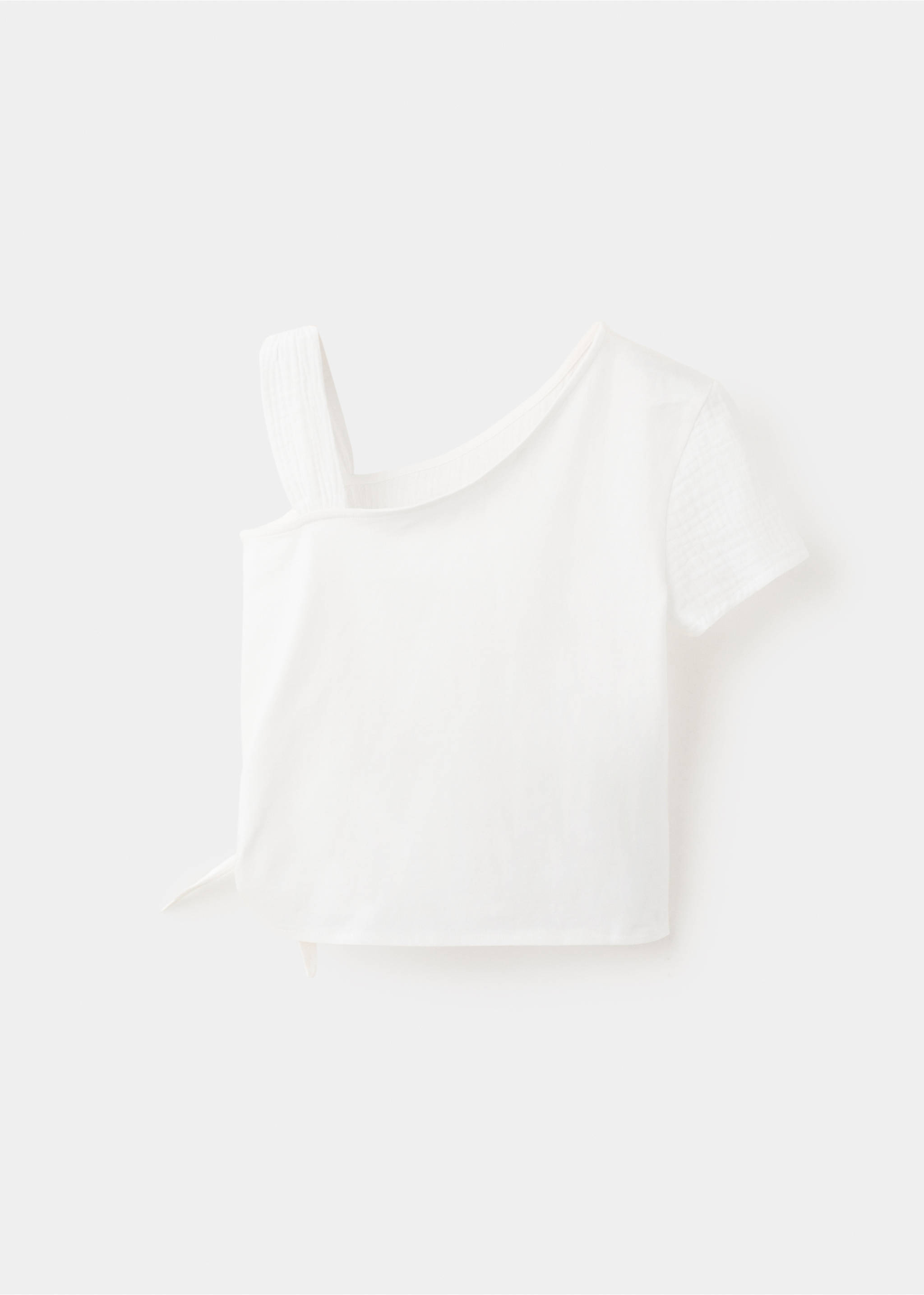 One-shoulder detail T-shirt - Reverse of the article, Off White. Ref: 27007930-00.
