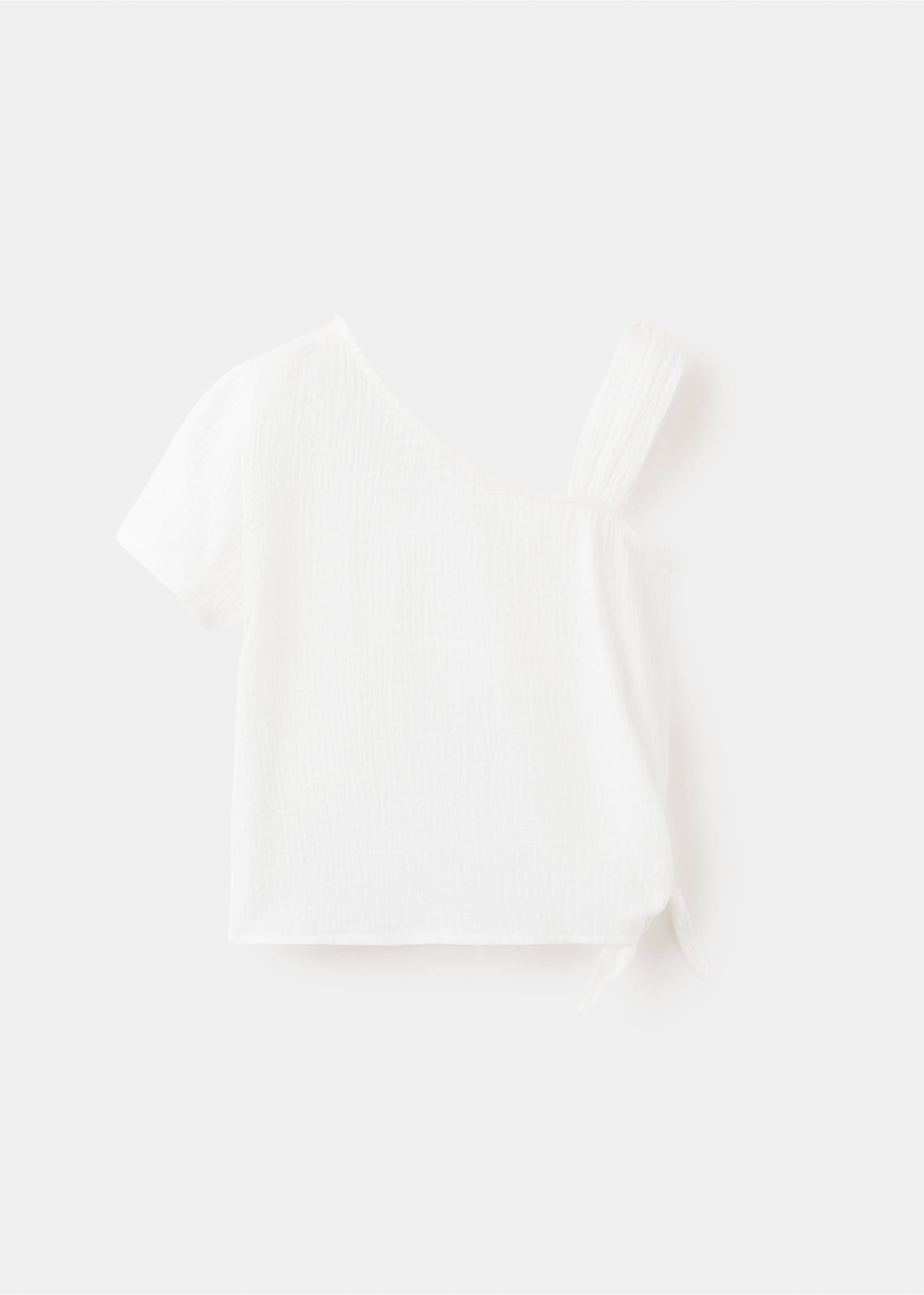 Schulterfreies T-Shirt mit Detail - Artikel ohne Model, Cremeweiß. Ref: 27007930-00.
