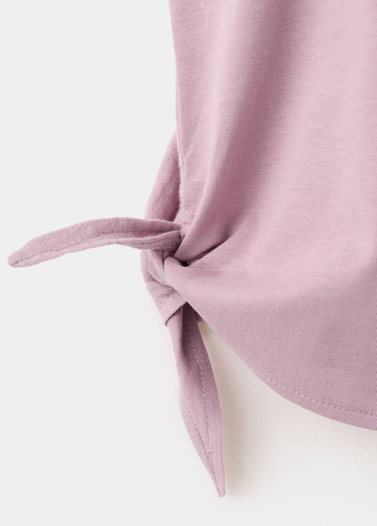 One-shoulder detail T-shirt — Lilac