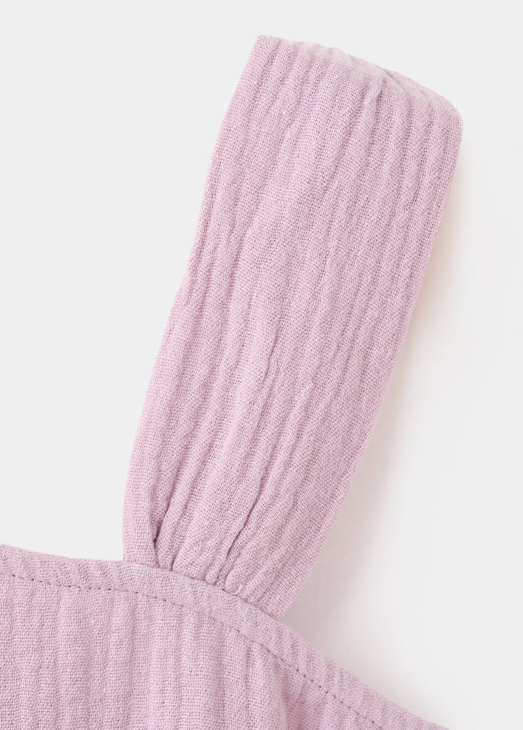 One-shoulder detail T-shirt — Lilac