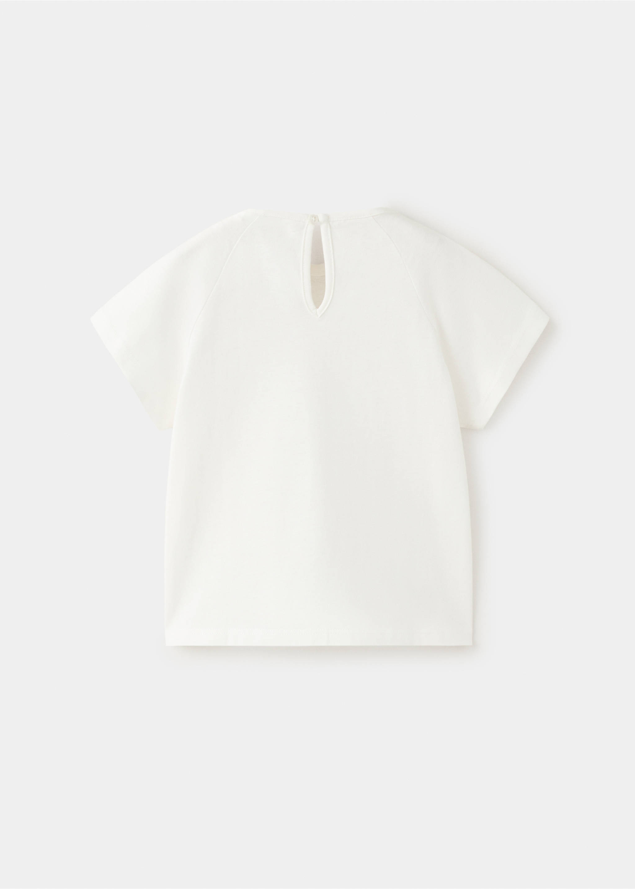 Beaded cotton T-shirt - Reverse of the article, Off White. Ref: 27007932-00.