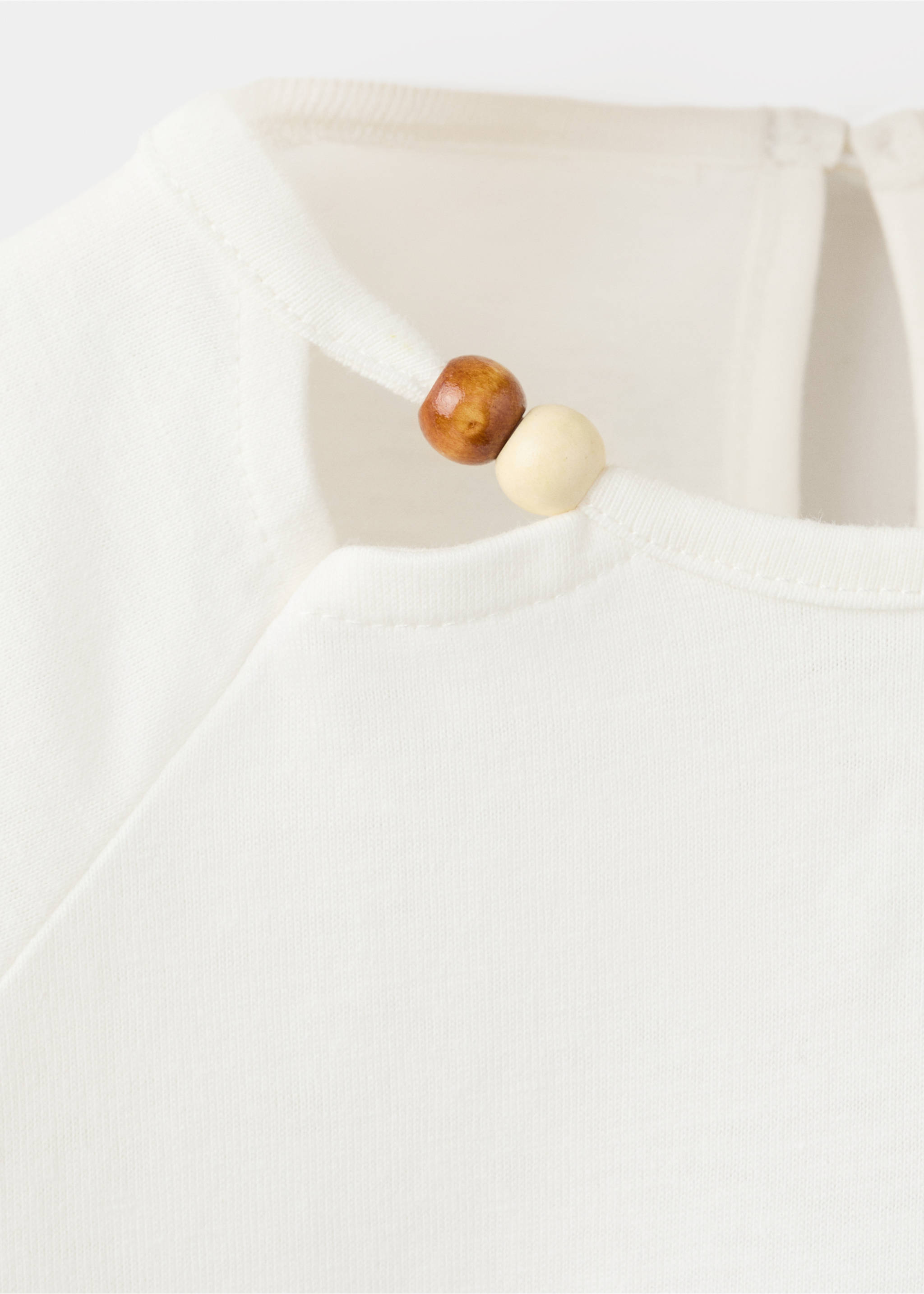 Beaded cotton T-shirt - Details of the article 8, Off White. Ref: 27007932-00.