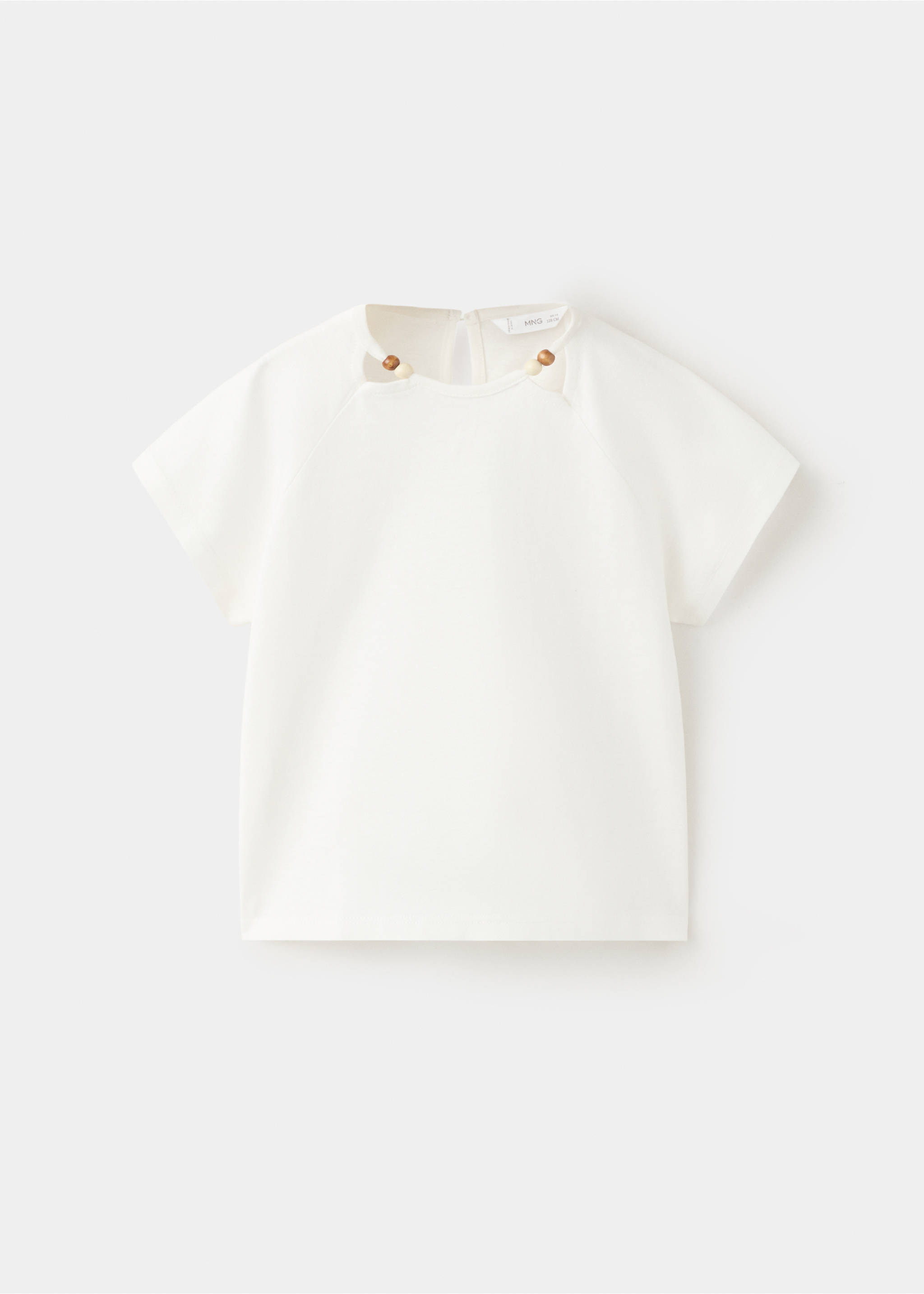 Beaded cotton T-shirt - Article without model, Off White. Ref: 27007932-00.