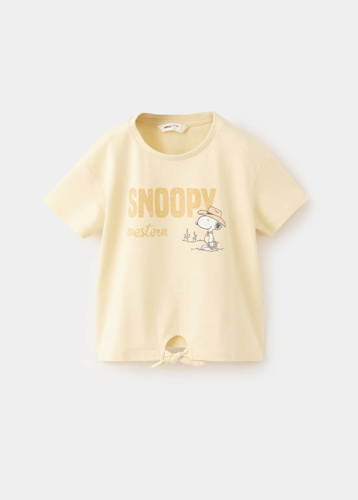 Snoopy t-shirt with bow — Pastel Yellow