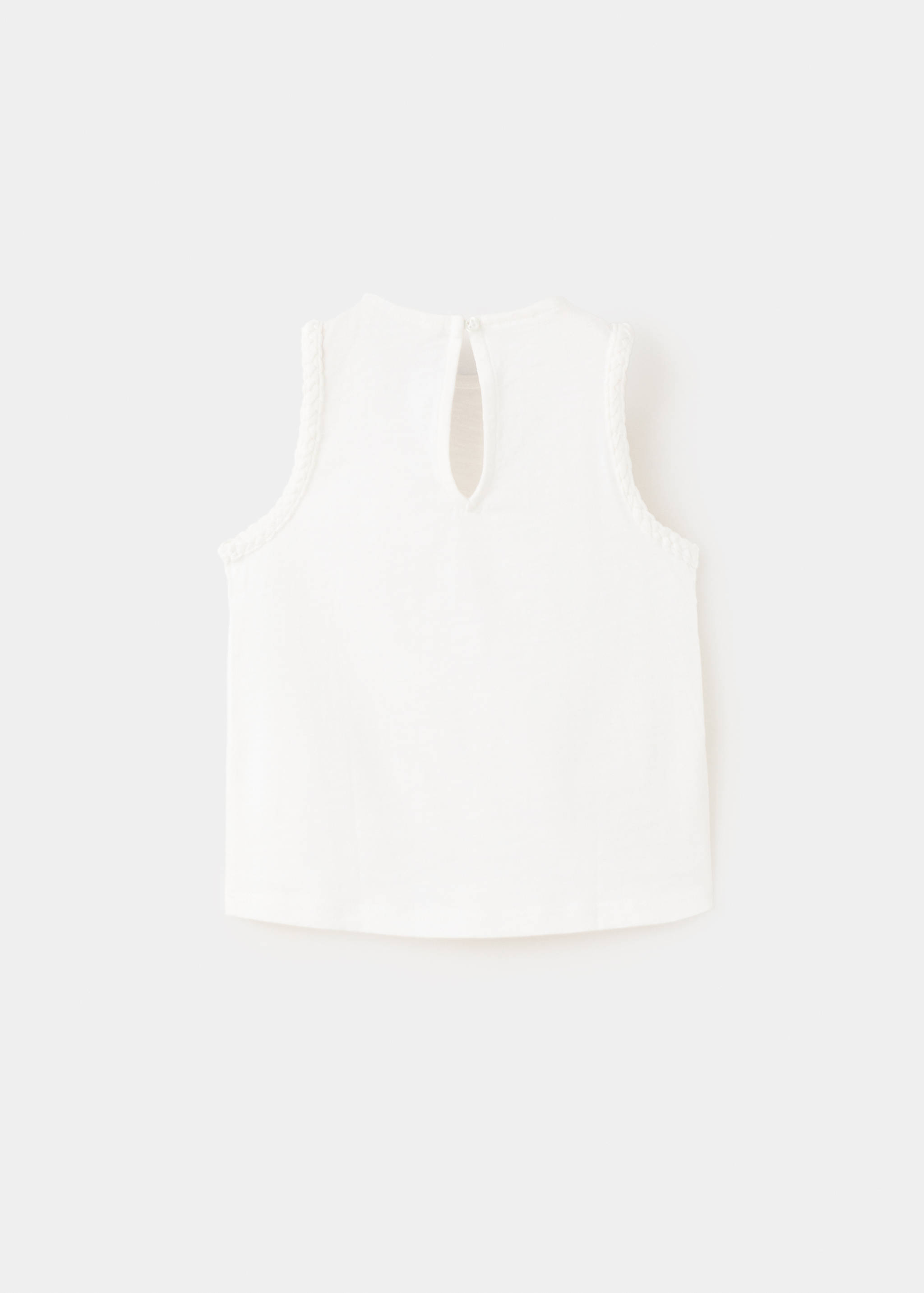 Cotton T-shirt with braided details - Reverse of the article