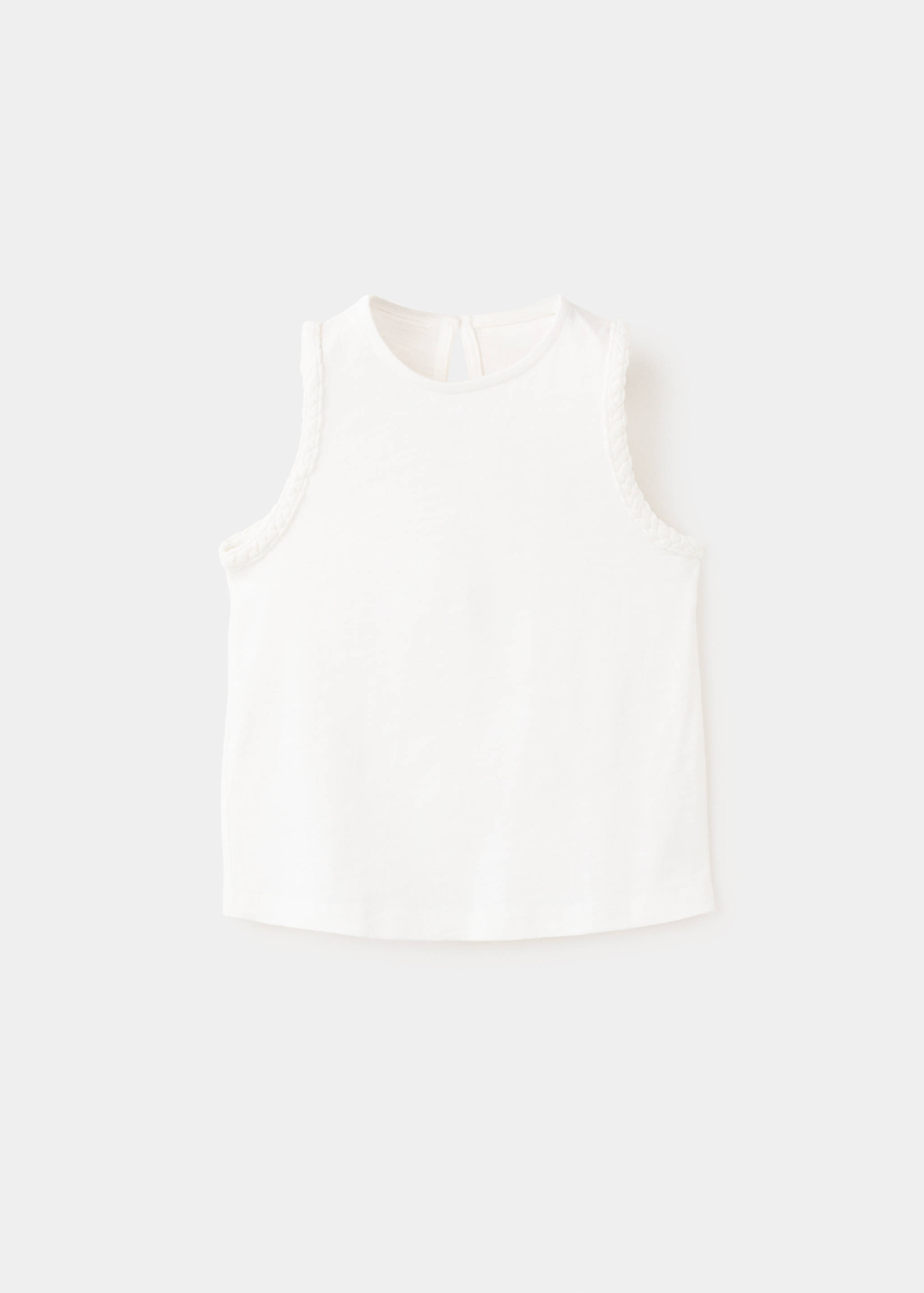 Cotton T-shirt with braided details - Article without model