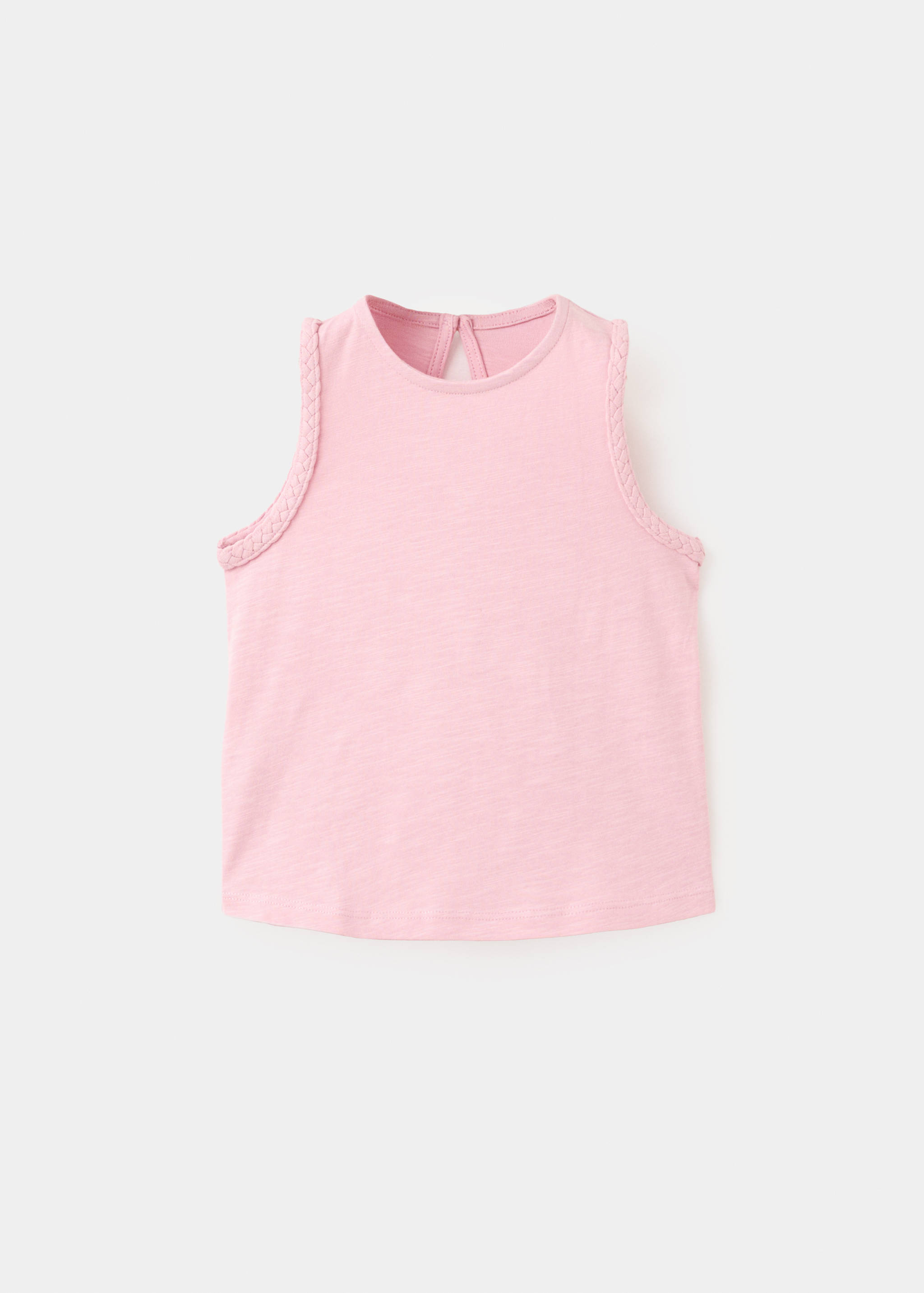 Cotton T-shirt with braided details - Article without model