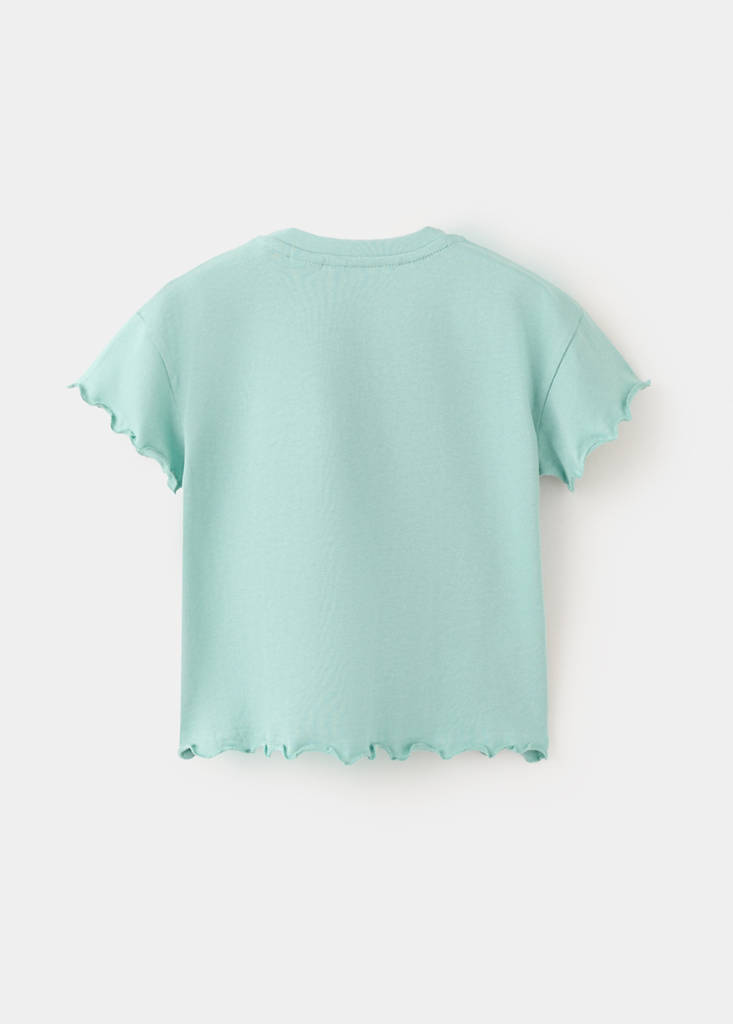 Snoopy T-shirt with scalloped details — Forest Green