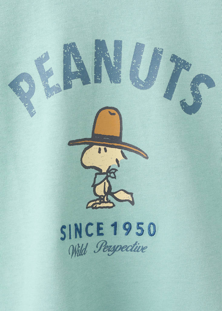 Snoopy T-shirt with scalloped details — Forest Green