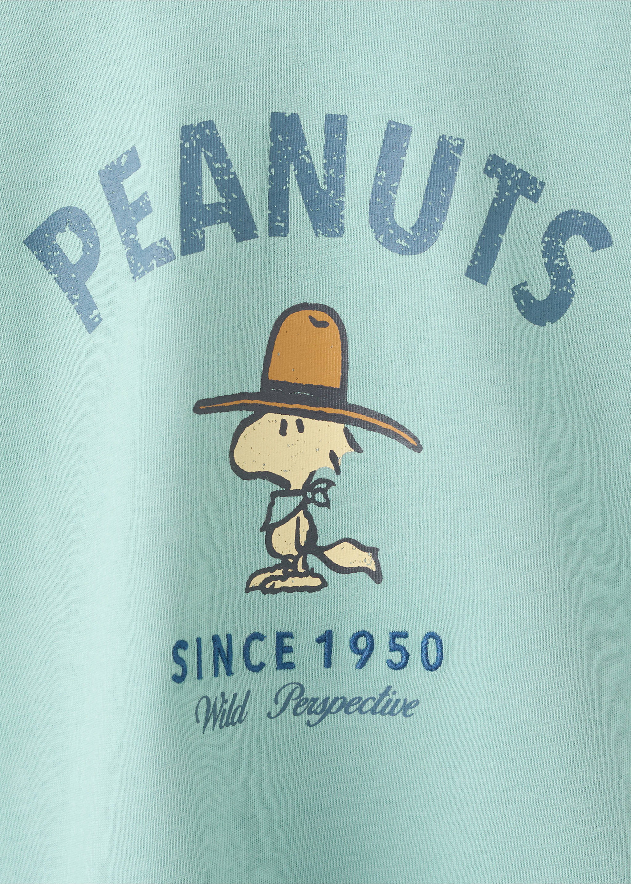 T-shirt do Snoopy com detalhes festoados - Pormenor do artigo 8, Verde-bosque. Ref: 27007935-00.