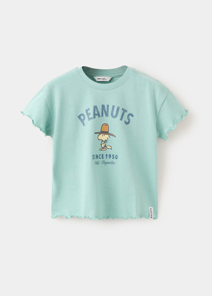 Snoopy T-shirt with scalloped details — Forest Green