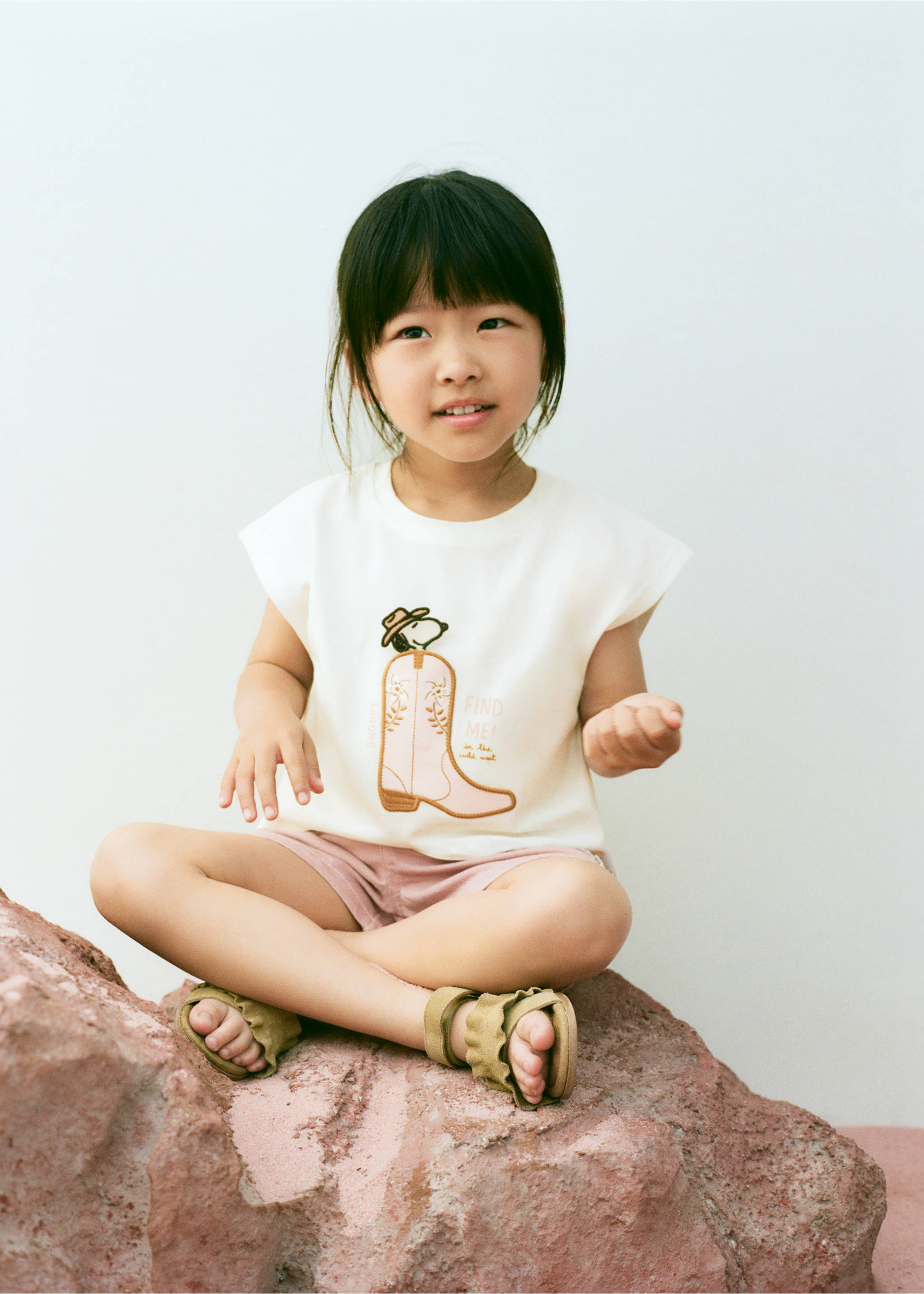 Snoopy broderad t-shirt - Detaljer om artikeln 5, Benvit. Ref: 27007936-00.