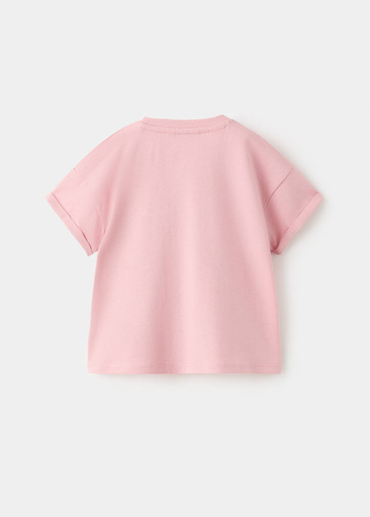 T-shirt with embroidered detail — Pink