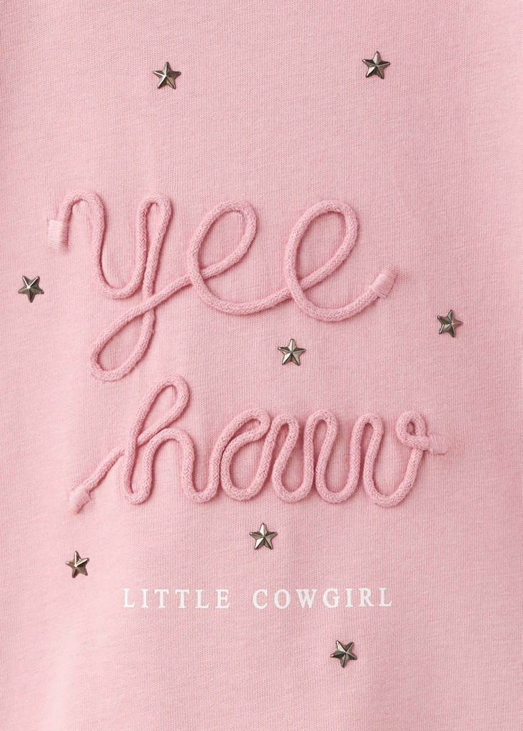 T-shirt with embroidered detail — Pink