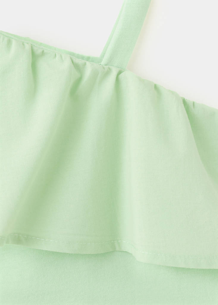 Off-the-shoulder frill top — Lime