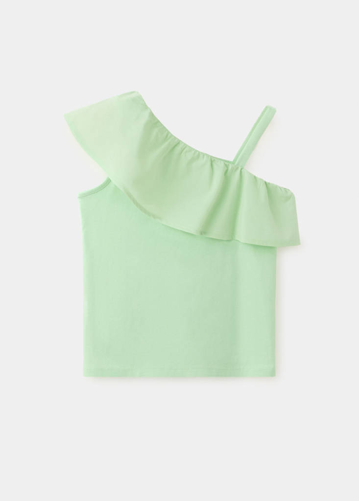 Off-the-shoulder frill top — Lime