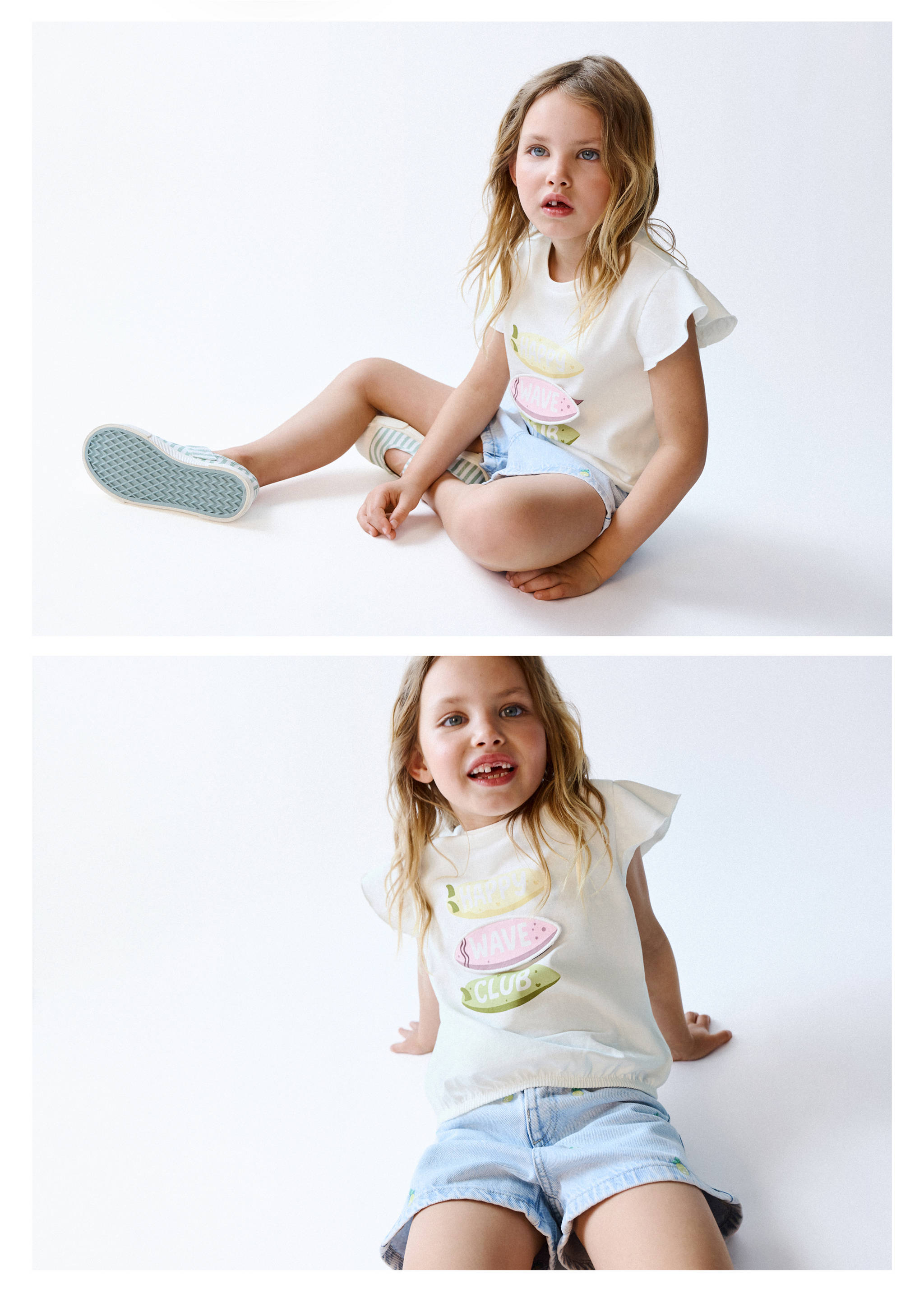 Ruffled printed t-shirt - Details of the article 1, Off White. Ref: 27007939-00.