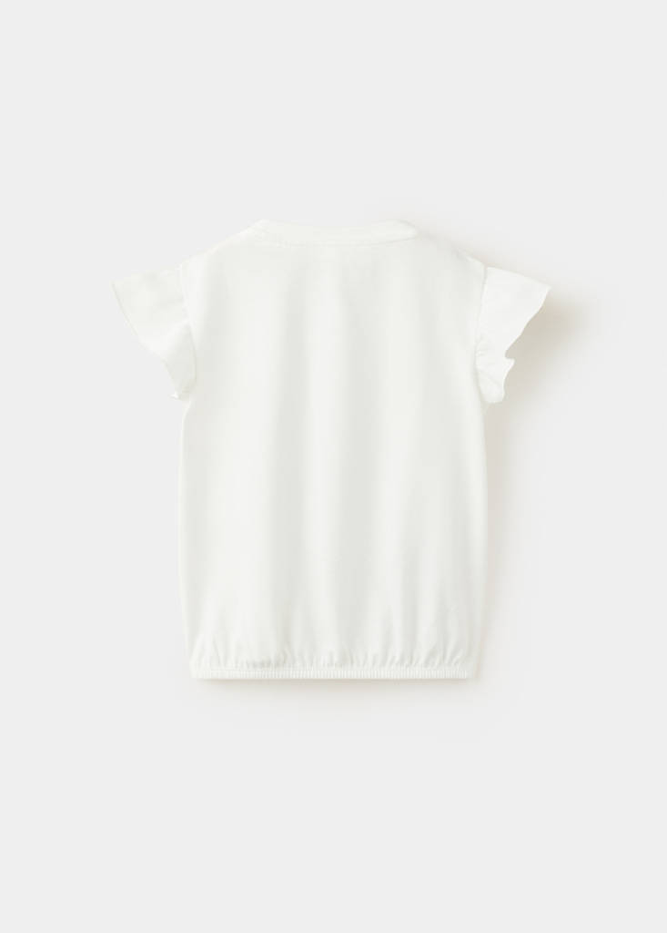 Ruffled printed t-shirt — Off White
