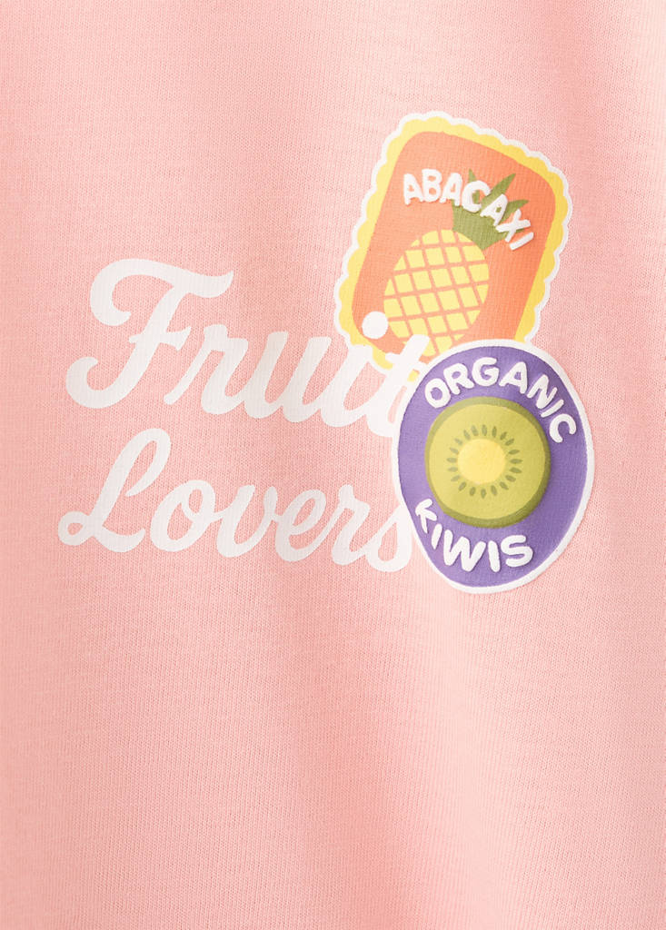 T-Shirt mit Obst-Print — Pastellorange