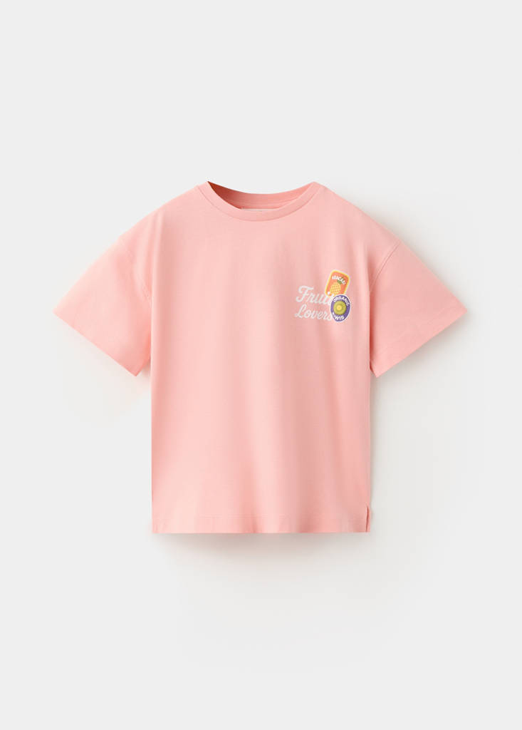 T-Shirt mit Obst-Print — Pastellorange