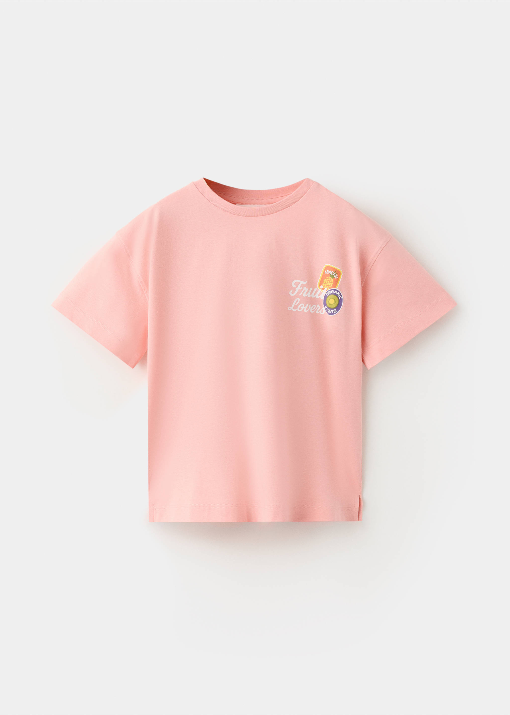 Fruit print t-shirt - Article without model, Pastel Orange. Ref: 27007940-00.