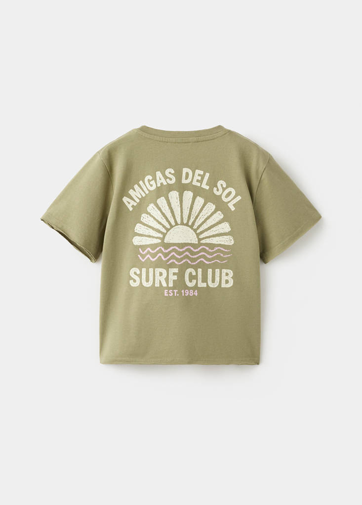 Printed cotton-blend t-shirt — Medium Green