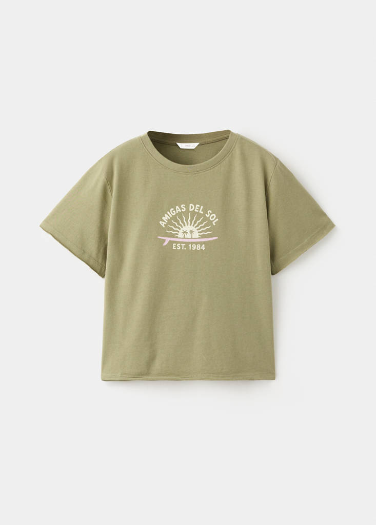 Printed cotton-blend t-shirt — Medium Green