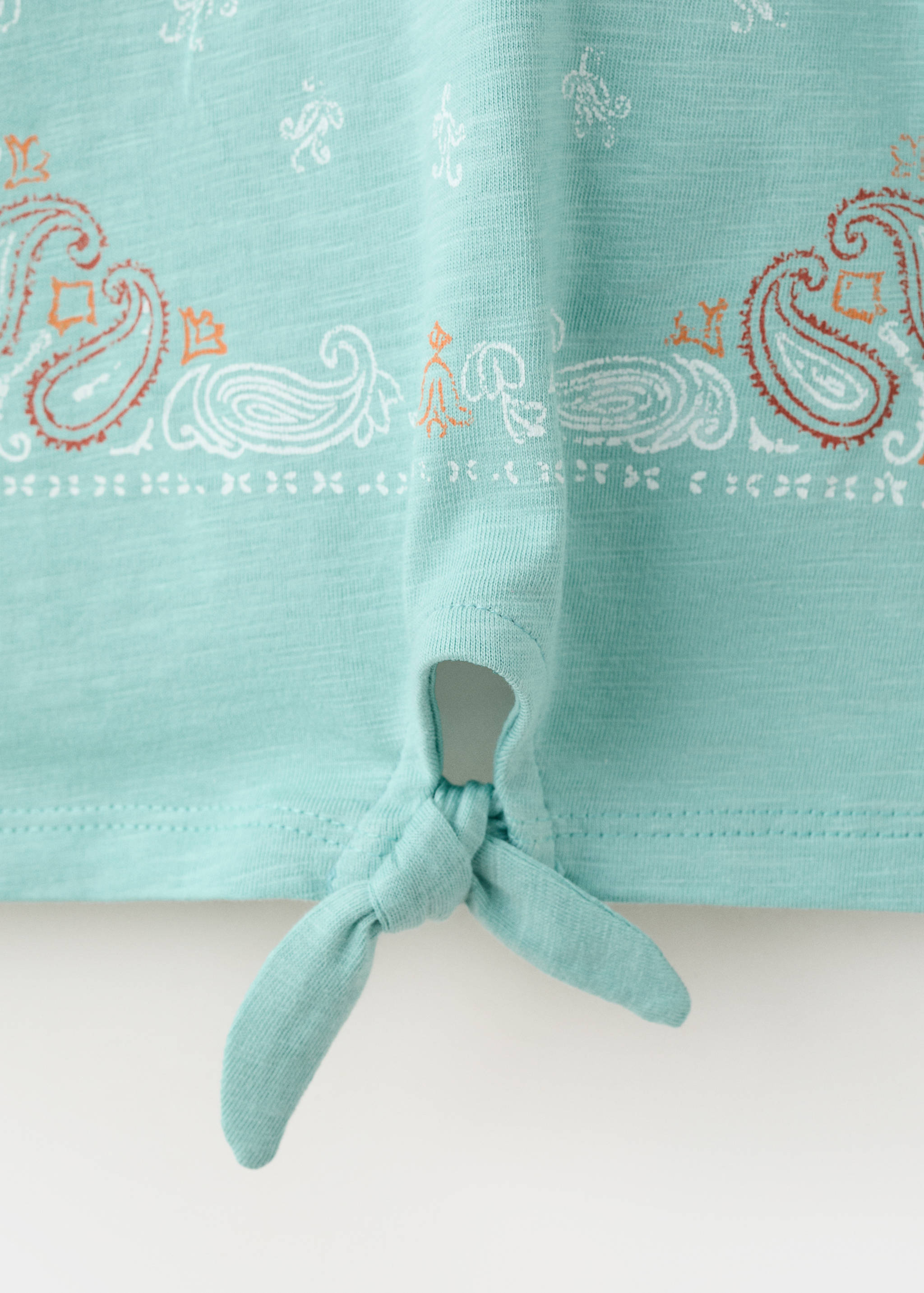 T-shirt estampada com detalhe de laço - Pormenor do artigo 0