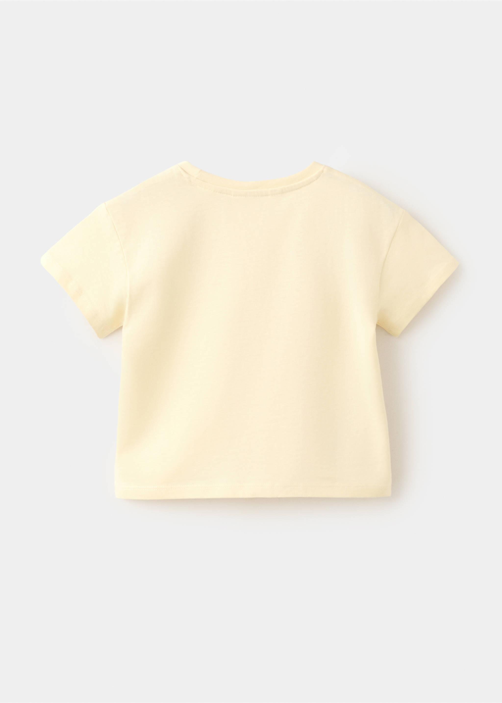 T-shirt estampada com detalhe de laço - Verso do artigo, Amarelo-pastel. Ref: 27007948-00.