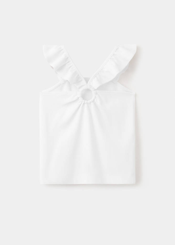 Frills cotton t-shirt — Off White