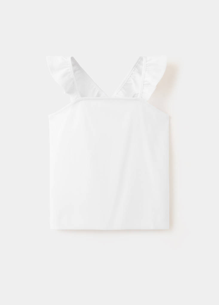 Frills cotton t-shirt — Off White