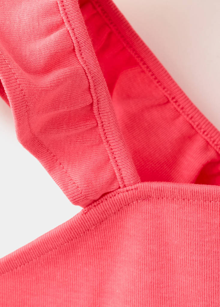 Frills cotton t-shirt — Fuchsia